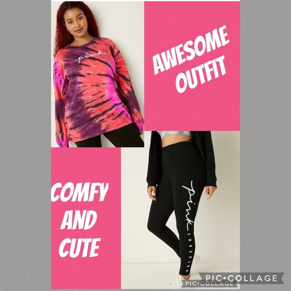 Victoria Secret Pink Size Xl and XXLLong Sleeved
Campus Tee & Leggings VS outfit